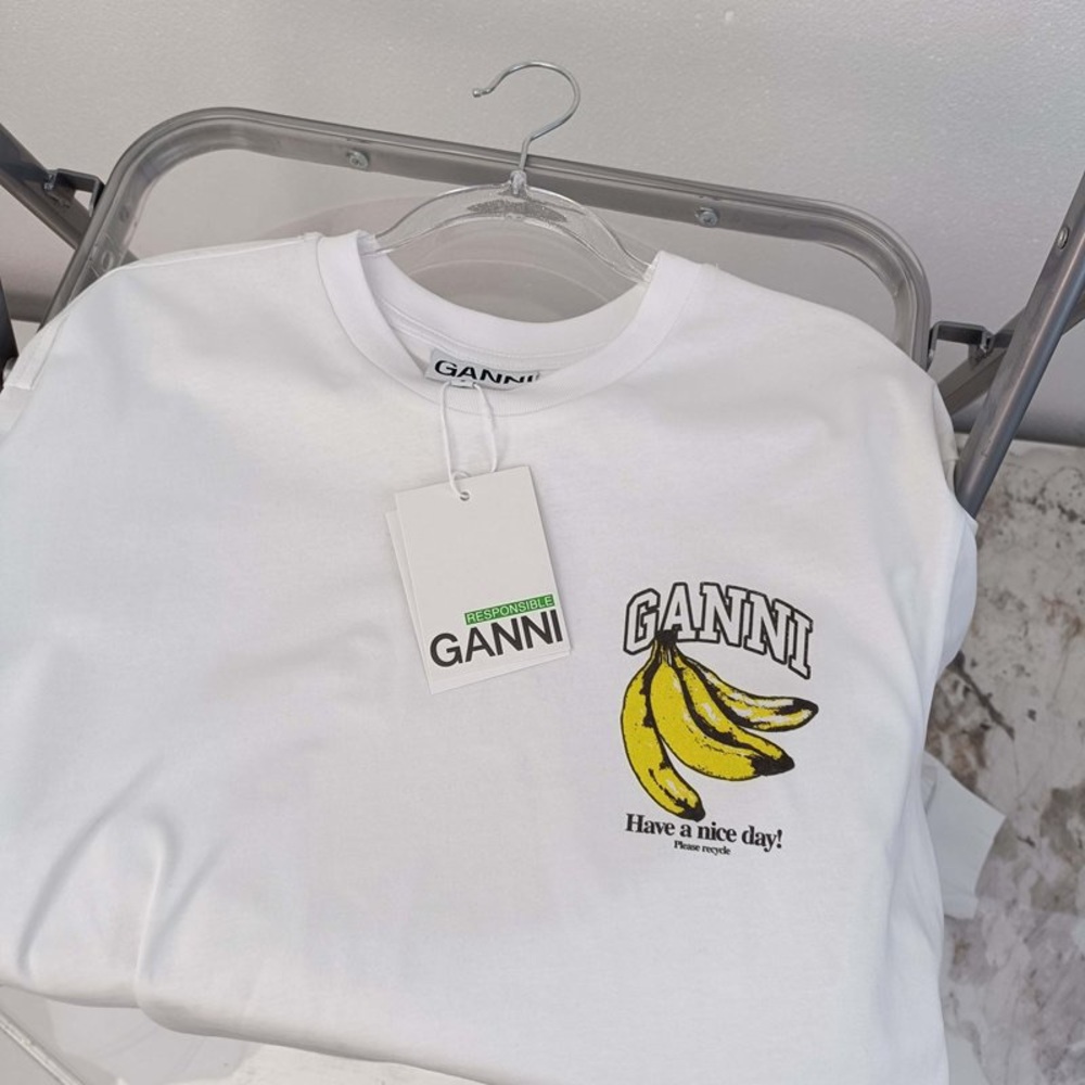 Ganni White Long Sleeve with Banana Print - Picture 4 of 6